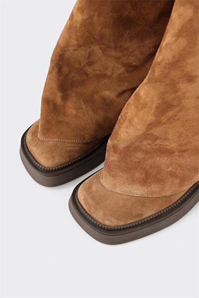 Elle Shoes Ταν Δερμάτινα Γυναικεία Μποτάκια