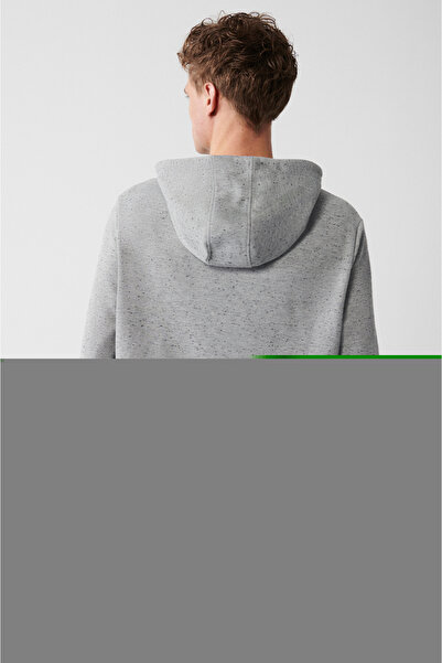 Avva Erkek Gri Kapüşonlu Pamuklu Baskılı Sweatshirt A31Y1217