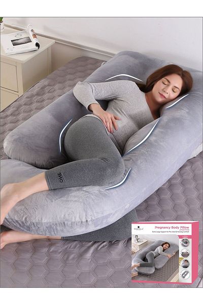Donetella Pregnancy Pillow 58'' G-Shape – Maternity Body Support Pillow with Removable Cover