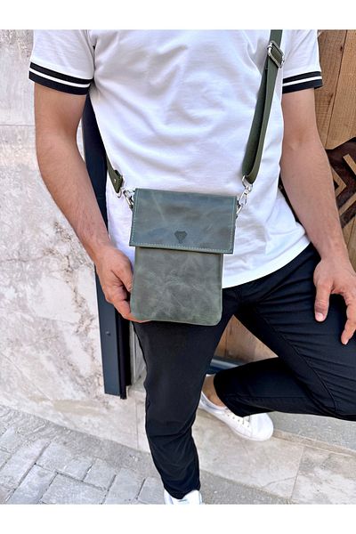 Fil Deri Genuine Leather - Magnetic - Hanger - Zippered - Shoulder Bag 1012
