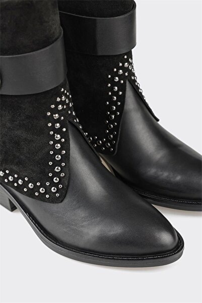 Elle Shoes Siyah Deri Kadın Bot