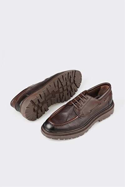 Elle Shoes Brown Leather Men's Casual Shoes