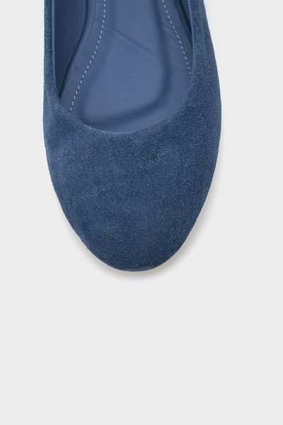 Capone Outfitters Dámské semišové kožené baleríny Blake s kulatou špičkou