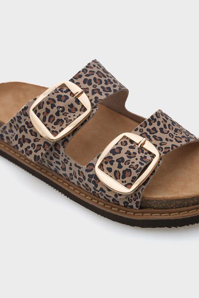 Capone Outfitters Дамски чехли Nicole Leopard от кожа