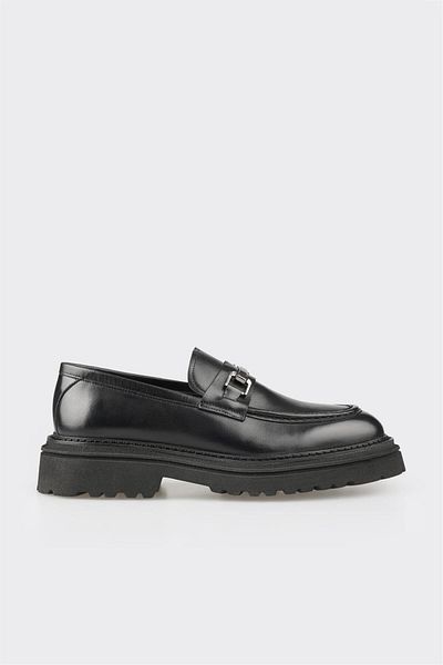 Elle Shoes Черни кожени мъжки ежедневни обувки