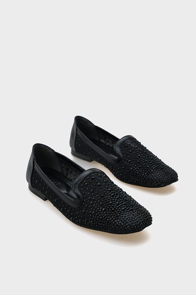 Capone Outfitters Balerini eleganti pentru femei Ada Blunt Toe Mesh Stone