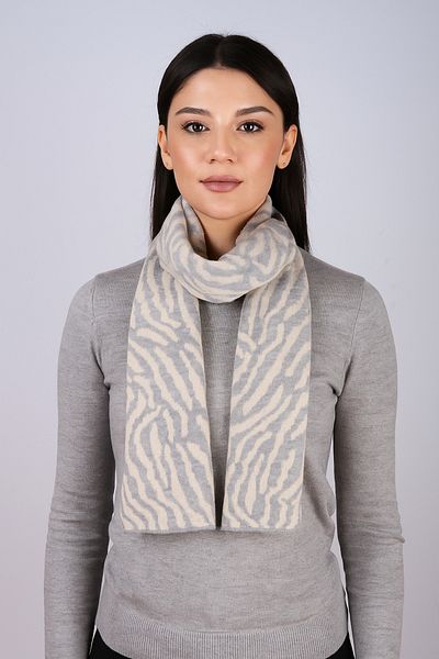 Sebir Moda Zebra Patterned Knitwear Scarf
