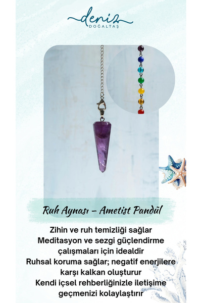 Deniz Doğal Taş Mirror of the Soul – Amethyst Pandül