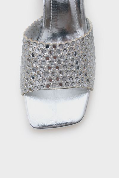 Capone Outfitters Lora Medium Heeled Blunt Toe Stone Women's Slippers