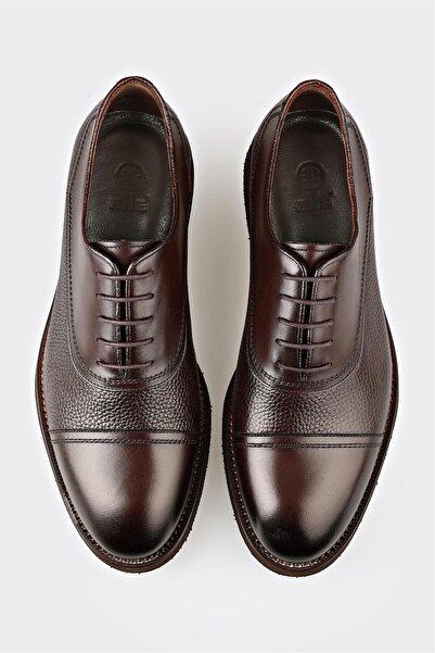 Elle Shoes Καφέ Δερμάτινα Ανδρικά Κλασικά Παπούτσια