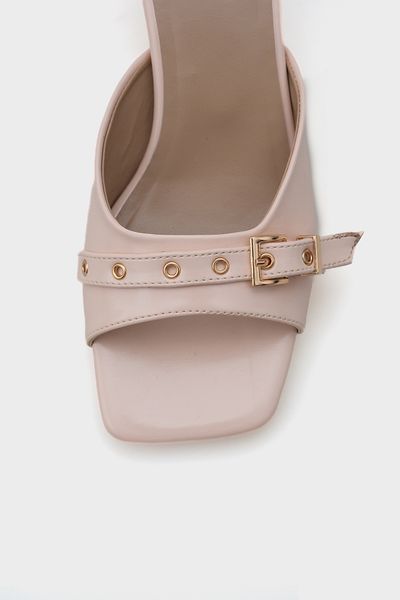 Capone Outfitters Millie Blunt Toe Medium Heeled Metal Buckle Women's Slippers