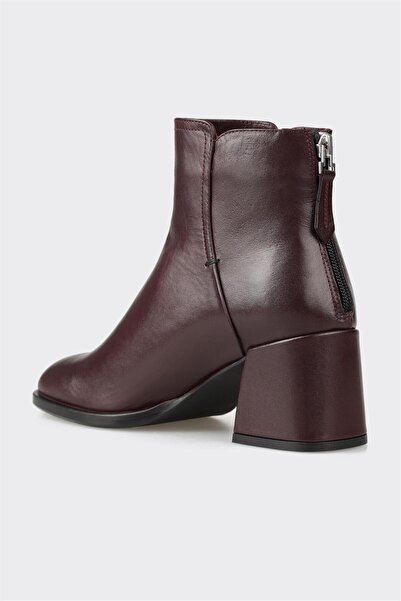 Elle Shoes Bordo Deri Kadın Klasik Bot