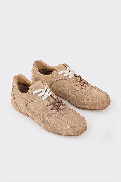 Elle Shoes حذاء رياضي نسائي جلد بيج