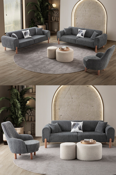 EDSY HOME Armoni 3+3+1+1 Koltuk Takımı Antrasit