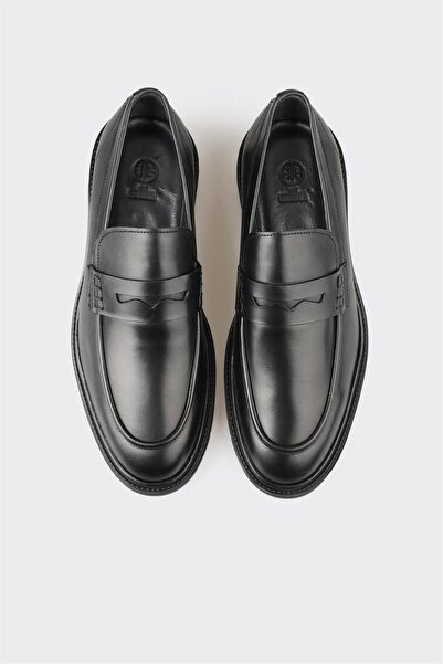 Elle Shoes Black Leather Men's Casual Shoes