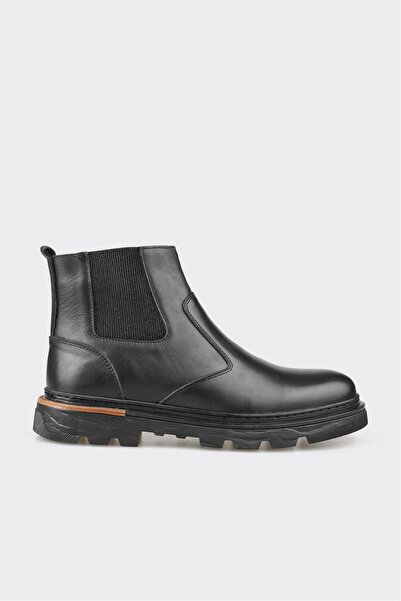Elle Shoes Siyah Deri Erkek Günlük Bot