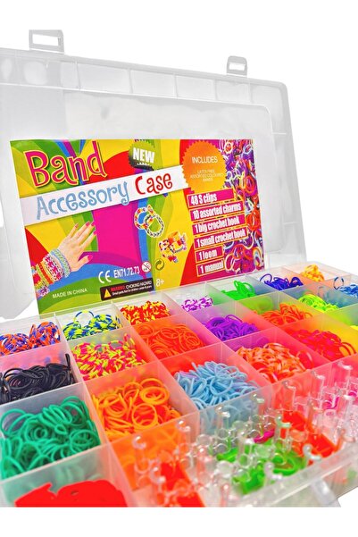 TOMBİ-X Lastik Örgü Bileklik Ve Kolye Yapma Seti Mega Boy 5000 Parça