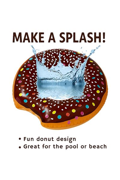 BESTWAY Summer Flavours Donut Ring 1.07m – Inflatable Pool Float, Fun Sprinkles, Durable Vinyl