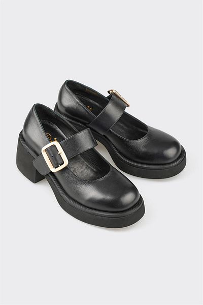Elle Shoes Black Leather Women's Casual Shoes