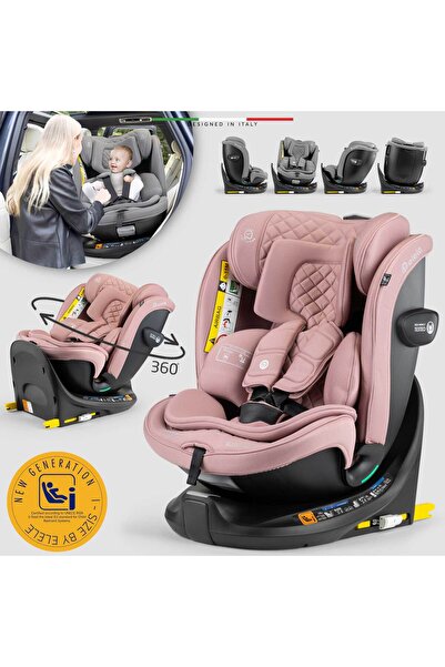 Elele RitornoFix 360° Dönen I-Size Oto Koltuğu İsoFix 40-150 CM 0-36 KG Pudra