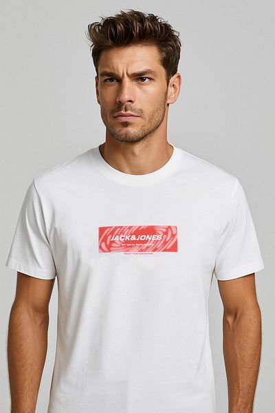 Jack & Jones Men's Logo Printed T-Shirt White