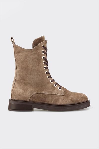 Elle Shoes Γυναικείες casual μπότες από δέρμα βιζόν