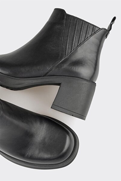 Elle Shoes Siyah Deri Kadın Günlük Bot