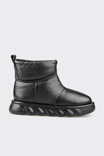 Elle Shoes Siyah Deri Kadın Spor Bot