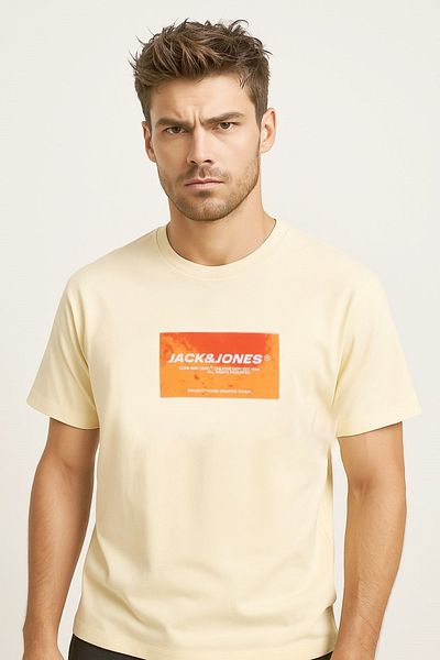 Jack & Jones Men's Logo Printed T-Shirt Yellow