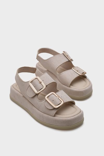 Capone Outfitters Dámské sandály Denice na klínovém podpatku s dvojitou páskovou přezkou