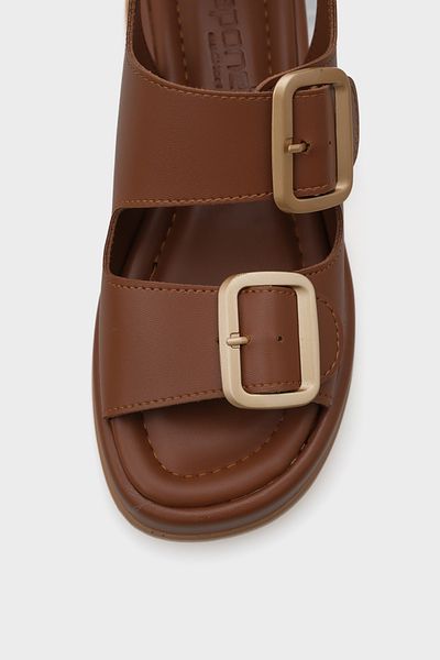Capone Outfitters Dámské sandály s přezkou na klínovém podpatku s dvojitým páskem