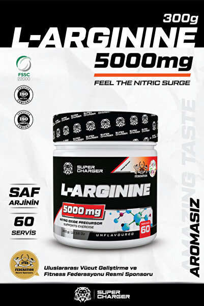 supercharger L-arginine Tozu 300g Nitrik Oksit Desteği, Kas Gücü Ve Dayanıklı...