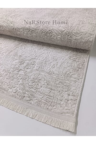 NaRStore Home Kaymaz Taban Saçaklı Kesme Halı Yolluk Nevra Dinar Vizon