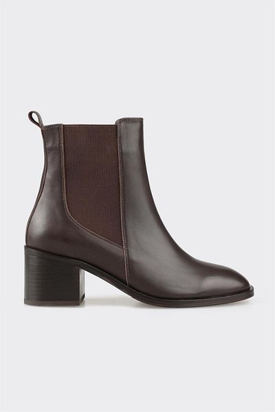 Elle Shoes Brown Leather Women's Classic Boots