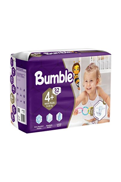 Bumble 4 Numara Maxi Plus Bebek Bezi Eko Paket 32 Adet | 9-16 Kg