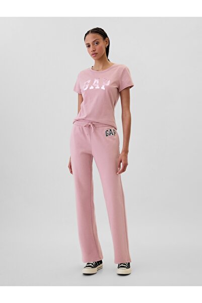 GAP Kadın Pembe Gap Logo Bootcut Fleece Eşofman Altı