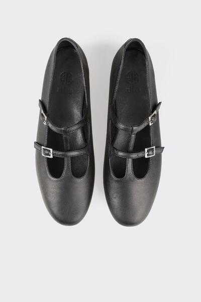 Elle Shoes Black Leather Women's Casual Shoes