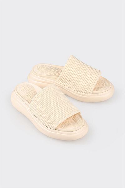 Elle Shoes Beige Women's Slippers