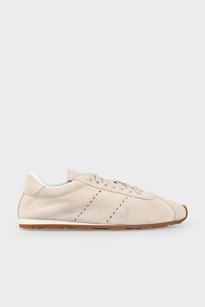 Elle Shoes Ecru Leather Women's Sports Shoes