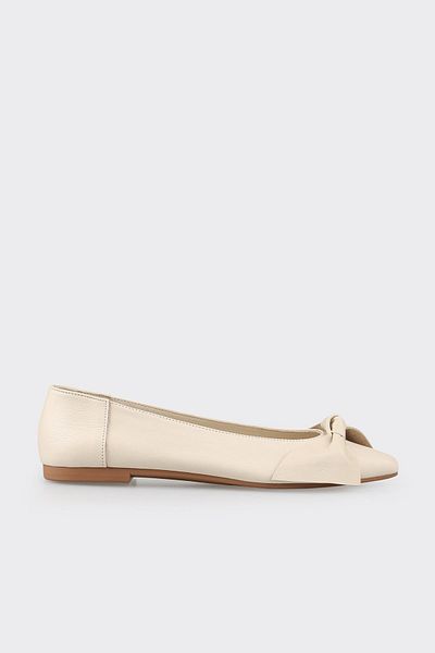 Elle Shoes Beige Leather Women's Casual Shoes