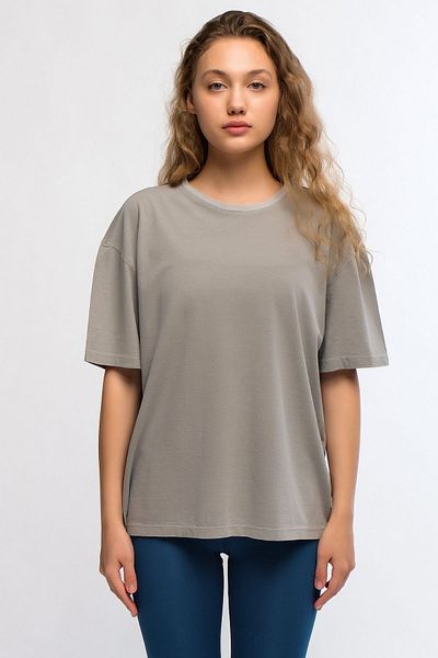 Chandraswear Gray Women's Mineral Dyed Organic Cotton Oversize T-shirt - Maya