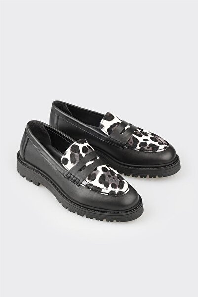 Elle Shoes Siyah Deri Kadın Günlük Ayakkabı