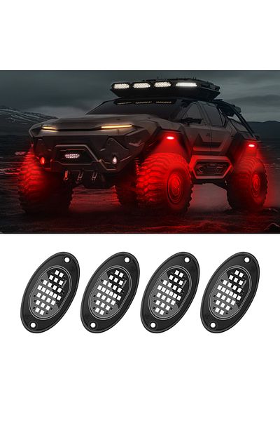 Choice Red 4pcs Car Chassis Light For Trucks Led Rock Lights With For Pickup Off Road Jeep Suv Atv Utv Car