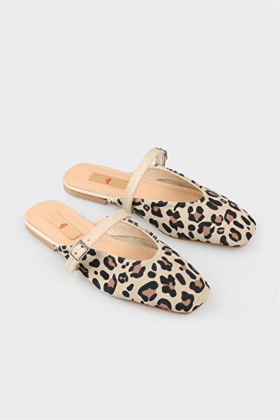 Elle Shoes Bej Deri Kadın Spor Terlik