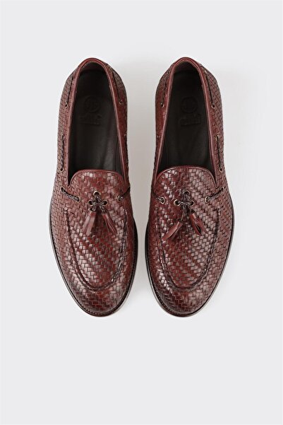 Elle Shoes Кафяви кожени мъжки мокасини