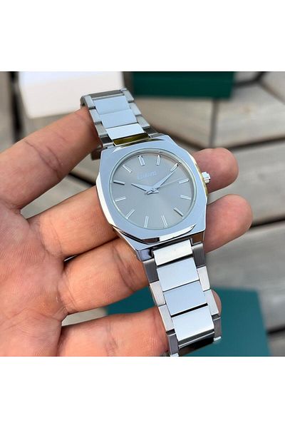 catera Men's Silver Steel Watch with Grey Dial