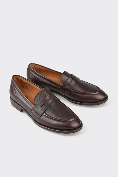Elle Shoes Кафяви кожени дамски ежедневни обувки
