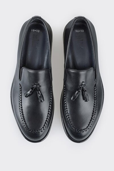 Elle Shoes Black Leather Men's Loafer