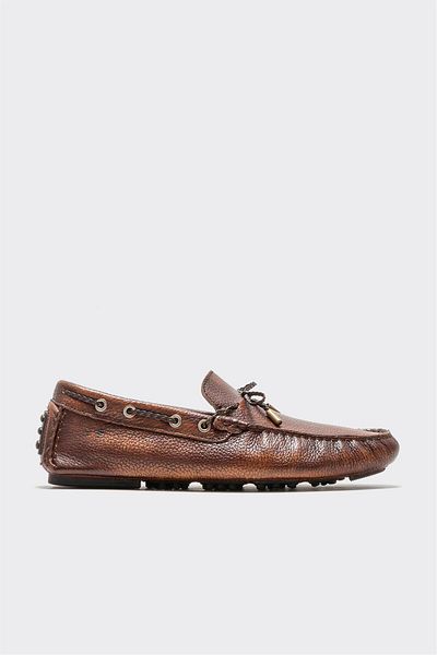 Elle Shoes Tan Leather Men's Casual Shoes