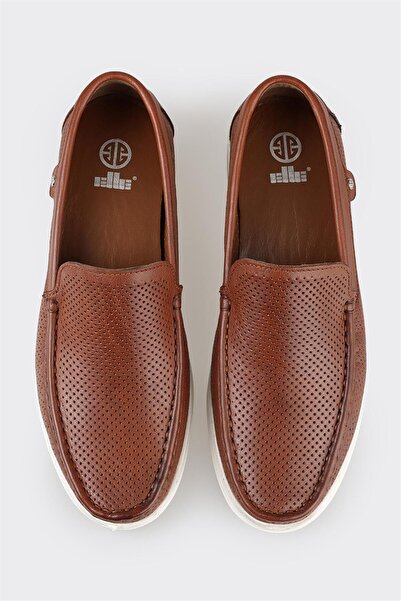 Elle Shoes Tan Leather Men's Casual Shoes